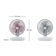D77 Desktop Automatic Shaking hHead Fan Muto Ventilatore USB portatile per dormitorio per ufficio domestico, Ivory, Rose Pink