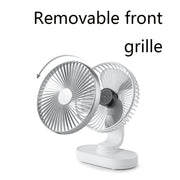 D77 Desktop Automatic Shaking hHead Fan Muto Ventilatore USB portatile per dormitorio per ufficio domestico, Ivory, Rose Pink
