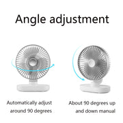 D77 Desktop Automatic Shaking hHead Fan Muto Ventilatore USB portatile per dormitorio per ufficio domestico, Ivory, Rose Pink