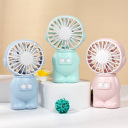 FY040 Mini ventilatore da tavolo con luce notturna per ufficio portatile da esterno USB da 2 pezzi, Pink, Blue, Green