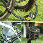 WEST BIKING Serratura a chiave antifurto per bicicletta Serratura pieghevole a catena per moto, Folding Lock