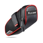 WEST BIKING Borsa da sella impermeabile per bicicletta Borsa da sella per attrezzatura per mountain bike, Small (Black Red), Small (Black Gray), Large (Black Red), Large (Black Gray)