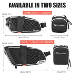 WEST BIKING Borsa da sella impermeabile per bicicletta Borsa da sella per attrezzatura per mountain bike, Small (Black Red), Small (Black Gray), Large (Black Red), Large (Black Gray)