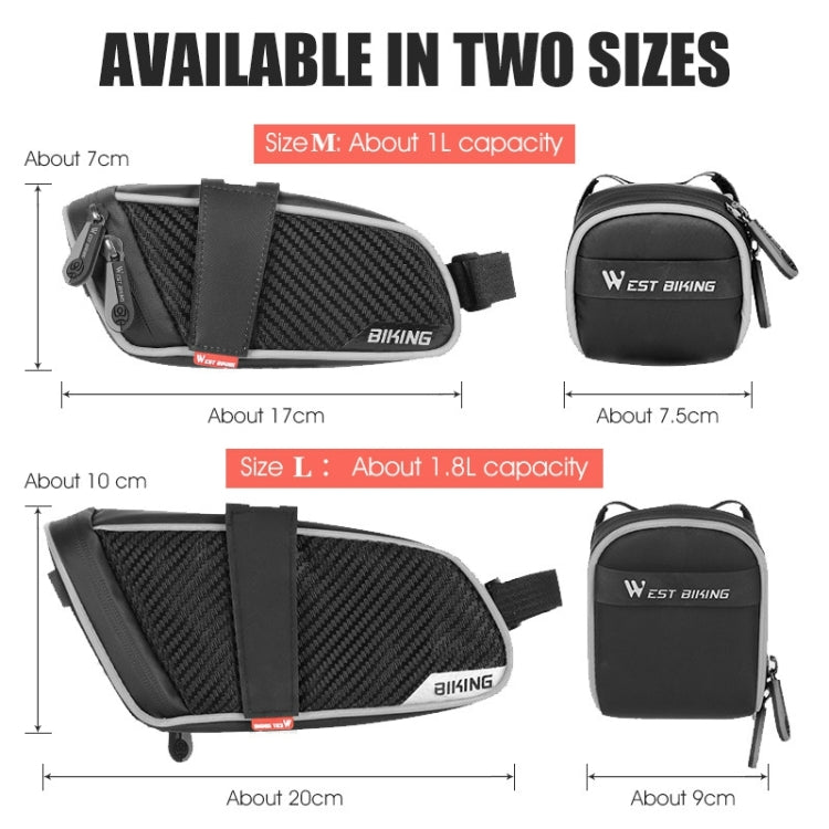 WEST BIKING Borsa da sella impermeabile per bicicletta Borsa da sella per attrezzatura per mountain bike, Small (Black Red), Small (Black Gray), Large (Black Red), Large (Black Gray)