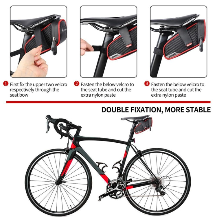 WEST BIKING Borsa da sella impermeabile per bicicletta Borsa da sella per attrezzatura per mountain bike, Small (Black Red), Small (Black Gray), Large (Black Red), Large (Black Gray)