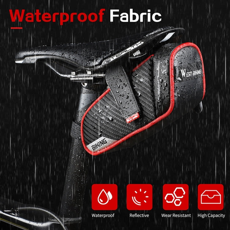 WEST BIKING Borsa da sella impermeabile per bicicletta Borsa da sella per attrezzatura per mountain bike, Small (Black Red), Small (Black Gray), Large (Black Red), Large (Black Gray)