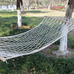 Amaca in rete per esterni, filo di cotone, amaca in legno massello, altalena per interni, dimensioni: 200 x 80 cm, 200x80cm White