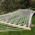 Amaca in rete per esterni, filo di cotone, amaca in legno massello, altalena per interni, dimensioni: 200 x 80 cm, 200x80cm White