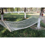 Amaca in rete per esterni, filo di cotone, amaca in legno massello, altalena per interni, dimensioni: 200 x 80 cm, 200x80cm White