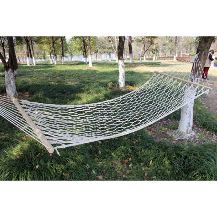 Amaca in rete per esterni, filo di cotone, amaca in legno massello, altalena per interni, dimensioni: 200 x 80 cm, 200x80cm White