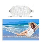 Amaca in rete per esterni, filo di cotone, amaca in legno massello, altalena per interni, dimensioni: 200 x 80 cm, 200x80cm White