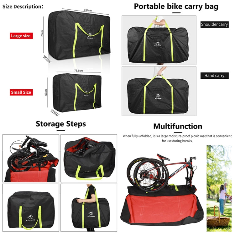 WEST BIKING Borsa per bicicletta pieghevole Borsa per bicicletta, Small （Black）, Small （Green）, Large （Black）, Large （Green）