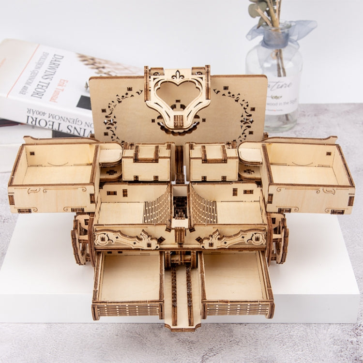 Macchinari in legno Scatola antica Regalo fai-da-te Ingranaggio rotante Modello 3D Assemblaggio Puzzle Giocattolo educativo, Wooden Machinery Antique Box