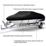 Copertura per barca impermeabile 210D Motoscafo trainato da pesca Copertura per barca a forma di V Copertura per protezione dalla pioggia e dal sole, 11-13FT 420x270cm, 14-16FT 530x290cm, 17-19FT 600x310cm, 20-22FT  700x320cm