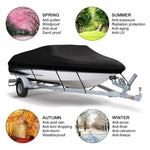 Copertura per barca impermeabile 210D Motoscafo trainato da pesca Copertura per barca a forma di V Copertura per protezione dalla pioggia e dal sole, 11-13FT 420x270cm, 14-16FT 530x290cm, 17-19FT 600x310cm, 20-22FT  700x320cm