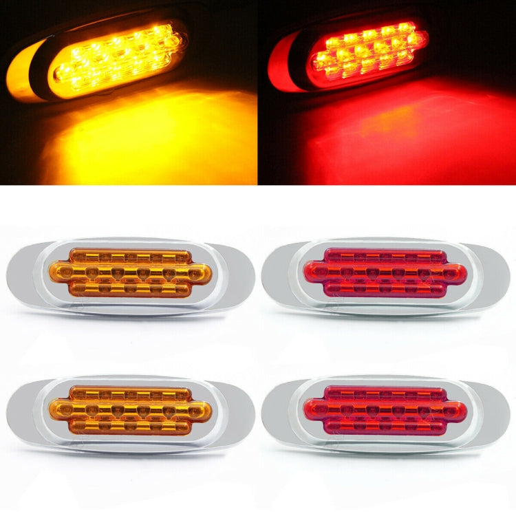 12-24V 2000-4000K 16 LED Luci laterali galvaniche Luci posteriori laterali Luce di modifica del camion carico, Red (2 Lines Always Bright), Yellow (2 Lines Always Bright), Red (High and Low Light 3 Lines), Yellow (High and Low Light 3 Lines)