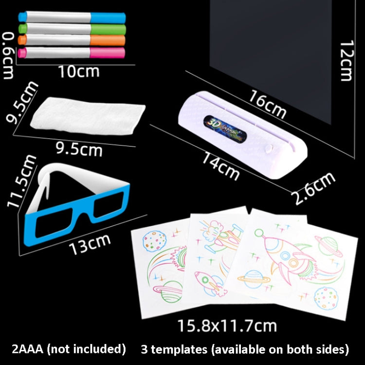 Tavolo da disegno fluorescente 3D luminoso per bambini