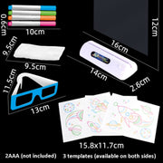 Tavolo da disegno fluorescente 3D Tavolo da disegno tridimensionale luminoso magico Tavolo da disegno per graffiti Tavolo da disegno per bambini Puzzle, Stile:, Medium  Drawing Board (Space Version), Medium Drawing Board  (Ocean Version)