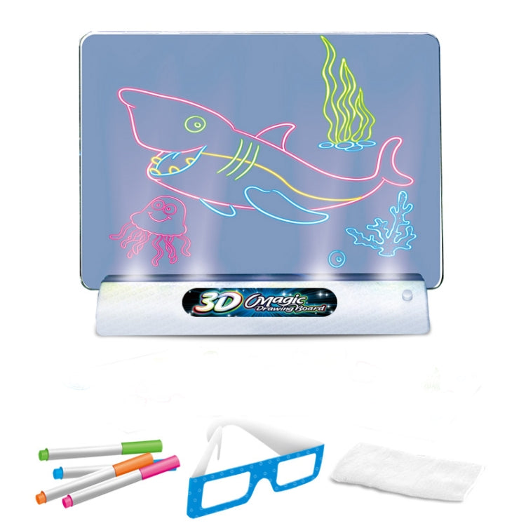Tavolo da disegno fluorescente 3D Tavolo da disegno tridimensionale luminoso magico Tavolo da disegno per graffiti Tavolo da disegno per bambini Puzzle, Stile:, Medium  Drawing Board (Space Version), Medium Drawing Board  (Ocean Version)