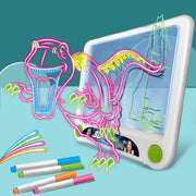 Tavolo da disegno fluorescente 3D Tavolo da disegno tridimensionale luminoso magico Tavolo da disegno per graffiti Tavolo da disegno per bambini Puzzle, Stile:, Medium  Drawing Board (Space Version), Medium Drawing Board  (Ocean Version)