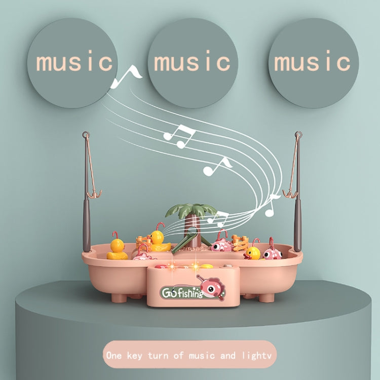 Set di giocattoli per giochi d'acqua estivi con stazione di pesca rotante per ciclo elettrico educativo per bambini, Green 6 Ducks, Pink 6 Ducks, Green 3 Fish 3 Ducks, Pink 3 Fish 3 Ducks