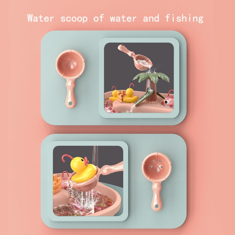 Set di giocattoli per giochi d'acqua estivi con stazione di pesca rotante per ciclo elettrico educativo per bambini, Green 6 Ducks, Pink 6 Ducks, Green 3 Fish 3 Ducks, Pink 3 Fish 3 Ducks