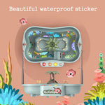 Set di giocattoli per giochi d'acqua estivi con stazione di pesca rotante per ciclo elettrico educativo per bambini, Green 6 Ducks, Pink 6 Ducks, Green 3 Fish 3 Ducks, Pink 3 Fish 3 Ducks