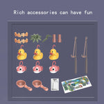 Set di giocattoli per giochi d'acqua estivi con stazione di pesca rotante per ciclo elettrico educativo per bambini, Green 6 Ducks, Pink 6 Ducks, Green 3 Fish 3 Ducks, Pink 3 Fish 3 Ducks