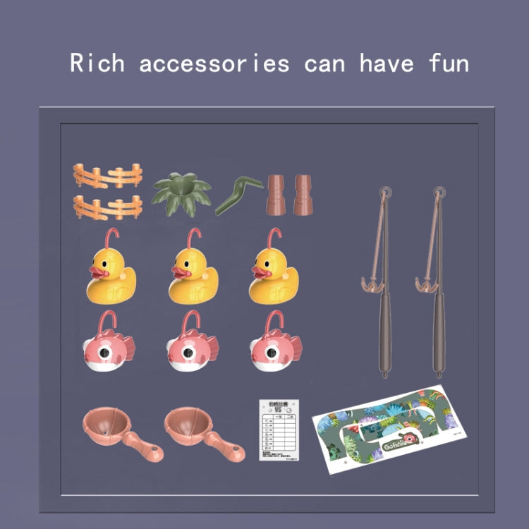 Set di giocattoli per giochi d'acqua estivi con stazione di pesca rotante per ciclo elettrico educativo per bambini, Green 6 Ducks, Pink 6 Ducks, Green 3 Fish 3 Ducks, Pink 3 Fish 3 Ducks