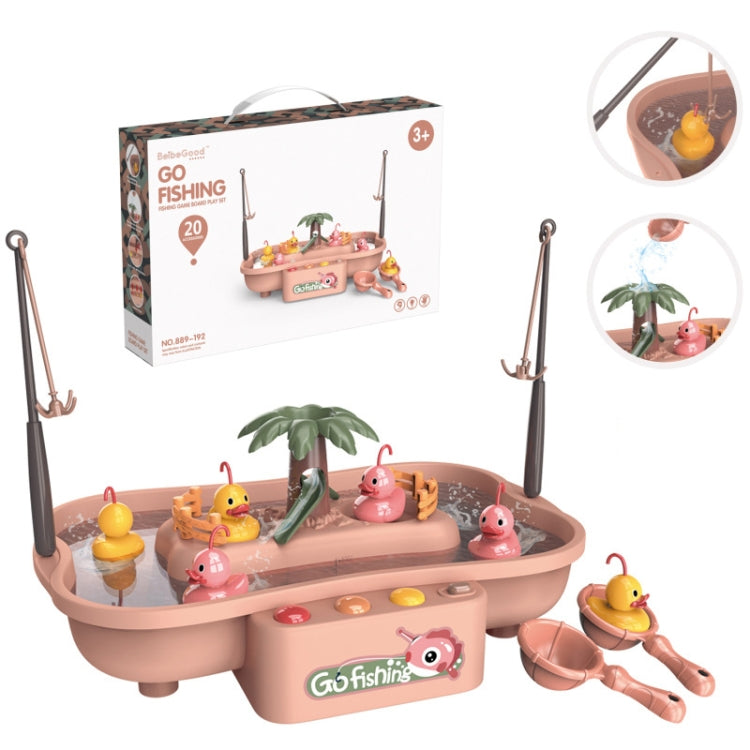 Set di giocattoli per giochi d'acqua estivi con stazione di pesca rotante per ciclo elettrico educativo per bambini, Green 6 Ducks, Pink 6 Ducks, Green 3 Fish 3 Ducks, Pink 3 Fish 3 Ducks