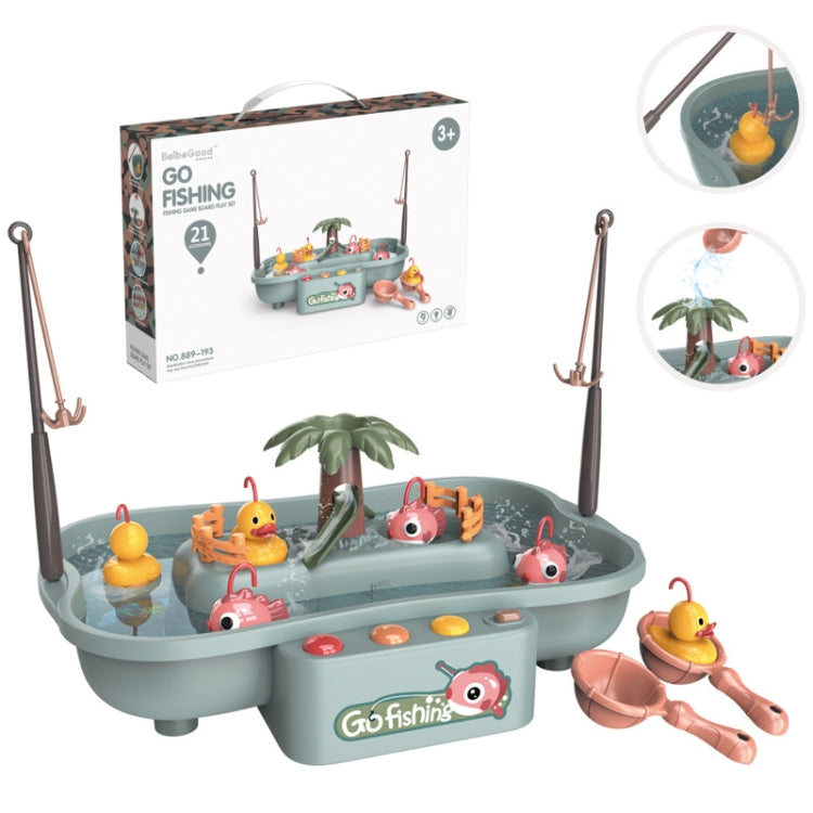 Set di giocattoli per giochi d'acqua estivi con stazione di pesca rotante per ciclo elettrico educativo per bambini, Green 6 Ducks, Pink 6 Ducks, Green 3 Fish 3 Ducks, Pink 3 Fish 3 Ducks