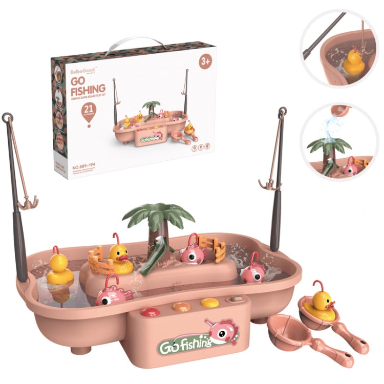 Set di giocattoli per giochi d'acqua estivi con stazione di pesca rotante per ciclo elettrico educativo per bambini, Green 6 Ducks, Pink 6 Ducks, Green 3 Fish 3 Ducks, Pink 3 Fish 3 Ducks