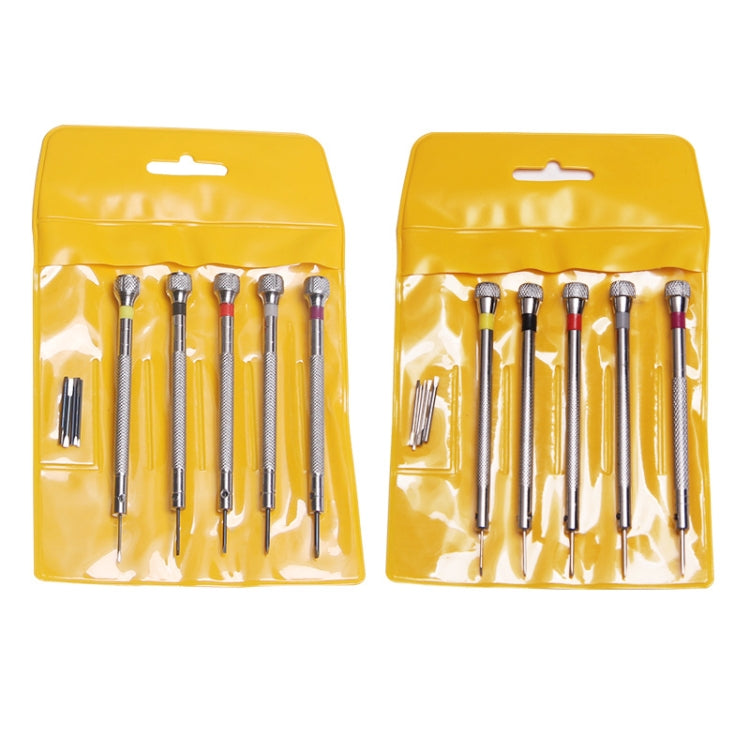 2 set di strumenti per la riparazione di orologi, occhiali, cacciaviti per computer, stile:, 5 in 1 White Bits, 5 in 1 Black Bits