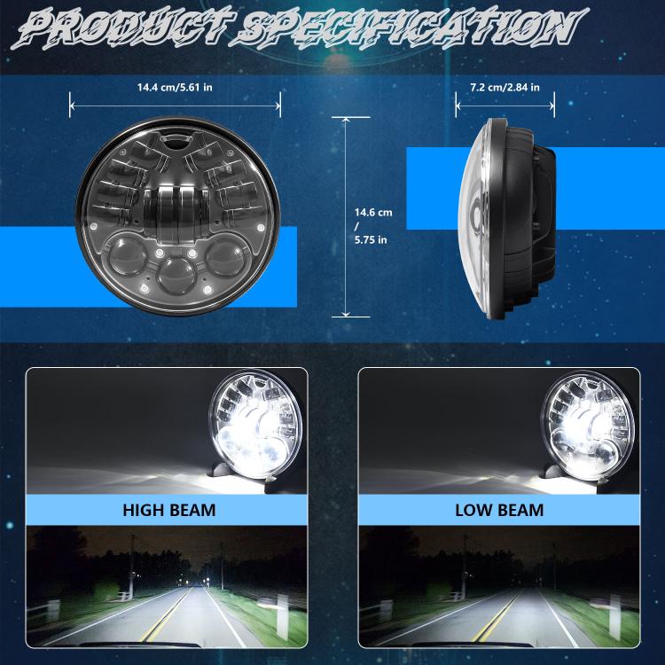 Faro anteriore per moto Angel Eye Matrix con alloggiamento in alluminio da 5,75 pollici