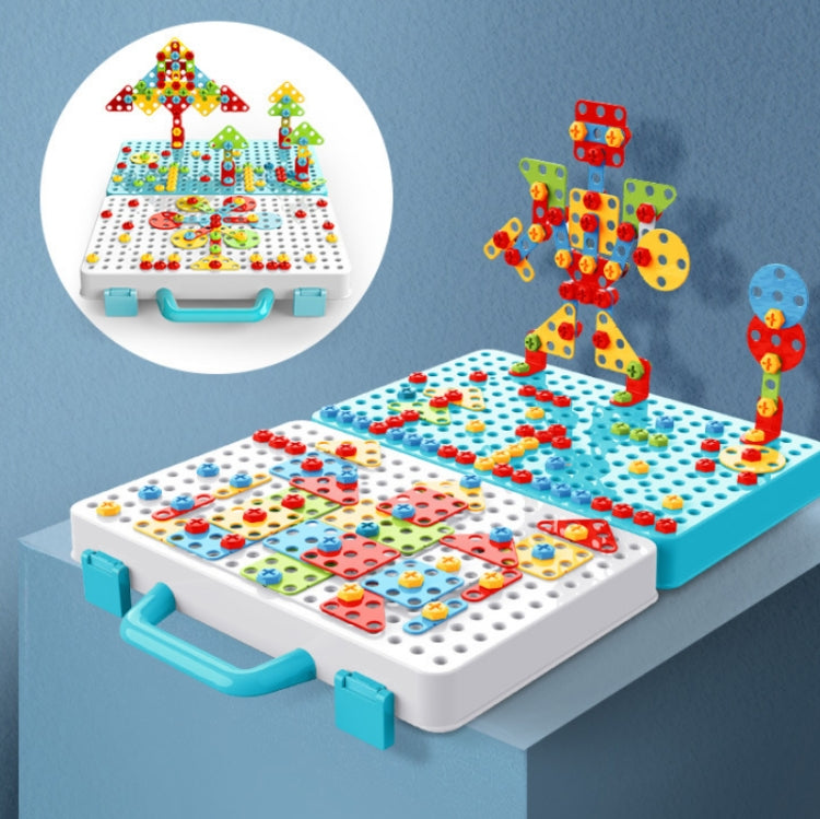 Cassetta degli attrezzi per assemblaggio manuale di giocattoli per trapano elettrico per serraggio a vite per bambini, Stile:, 2D Plane + Manual Drill (188 PCS), 2D Plane + Electric Drill (189 PCS), 3D + Manual Drill (275 PCS)                          ...