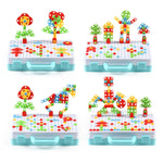 Cassetta degli attrezzi per assemblaggio manuale di giocattoli per trapano elettrico per serraggio a vite per bambini, Stile:, 2D Plane + Manual Drill (188 PCS), 2D Plane + Electric Drill (189 PCS), 3D + Manual Drill (275 PCS)                          ...
