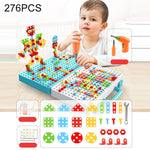 Cassetta degli attrezzi per assemblaggio manuale di giocattoli per trapano elettrico per serraggio a vite per bambini, Stile:, 2D Plane + Manual Drill (188 PCS), 2D Plane + Electric Drill (189 PCS), 3D + Manual Drill (275 PCS)                          ...