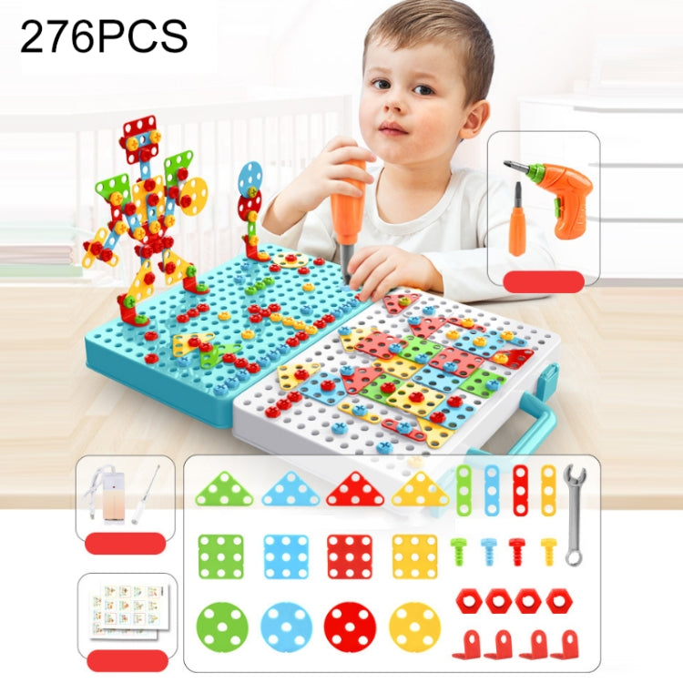 Cassetta degli attrezzi per assemblaggio manuale di giocattoli per trapano elettrico per serraggio a vite per bambini, Stile:, 2D Plane + Manual Drill (188 PCS), 2D Plane + Electric Drill (189 PCS), 3D + Manual Drill (275 PCS)                          ...