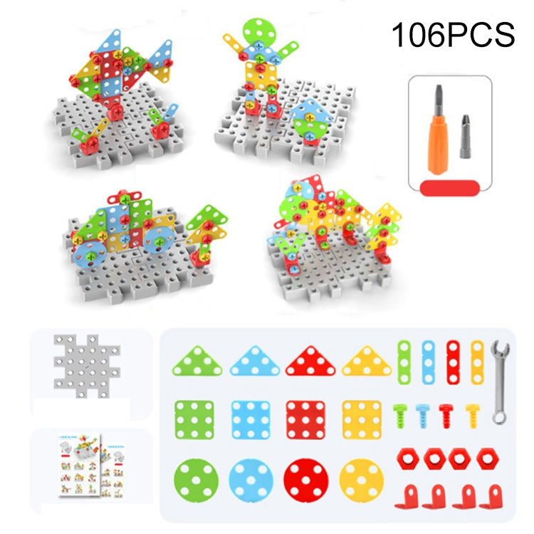 Cassetta degli attrezzi per assemblaggio manuale di giocattoli per trapano elettrico per serraggio a vite per bambini, Stile:, 2D Plane + Manual Drill (188 PCS), 2D Plane + Electric Drill (189 PCS), 3D + Manual Drill (275 PCS)                          ...