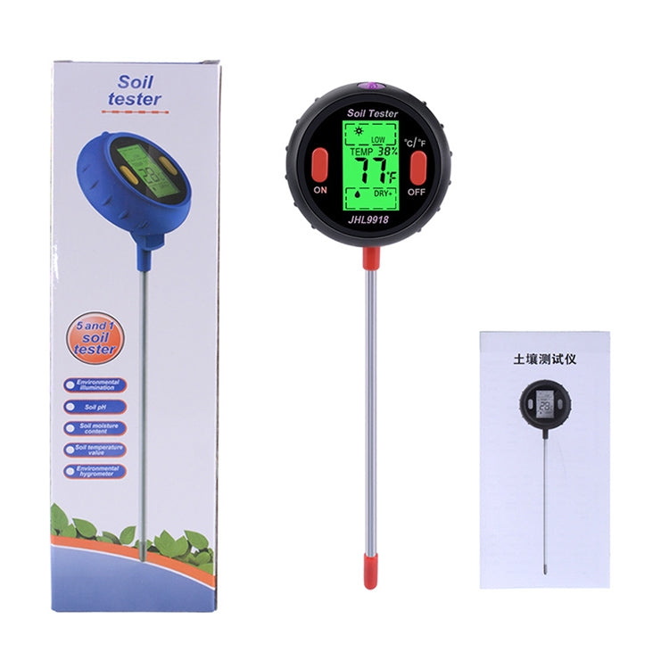 Misuratore multifunzione suolo 5 in 1 pH umidità temperatura