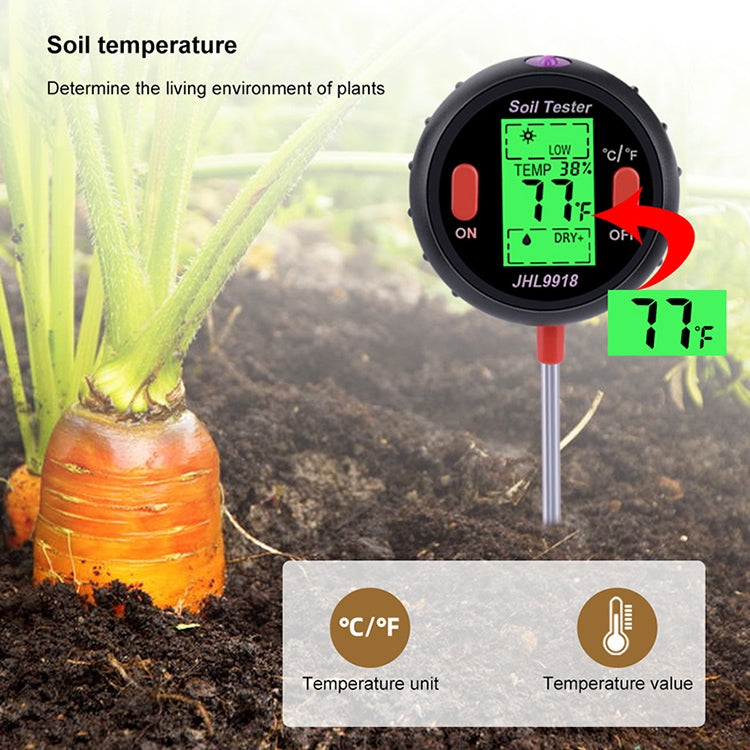 Misuratore del suolo cinque in uno PH Umidità Temperatura Rilevatore di fotometria Rilevatore di fotometria PH Rilevatore multifunzionale, 5 In 1