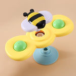 3 in 1 Fingertip Spinner Sonaglio per bambini Ventosa per insetti a tre colori Gira e gira un divertente giocattolo per il bagnetto, Fingertip Spinner