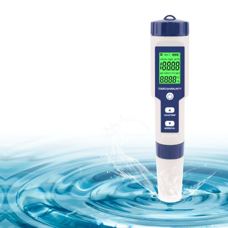 Penna tester qualità acqua 5 in 1 PH TDS EC Salinità
