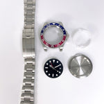 Per movimento ETA2836/Pearl 3804 867 GMT Accessori per orologi Cassa in acciaio inossidabile da 40 mm, Blue Red, Black Blue, Black Red, Black