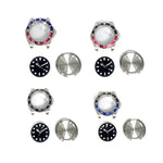 Per movimento ETA2836/Pearl 3804 867 GMT Accessori per orologi Cassa in acciaio inossidabile da 40 mm, Blue Red, Black Blue, Black Red, Black