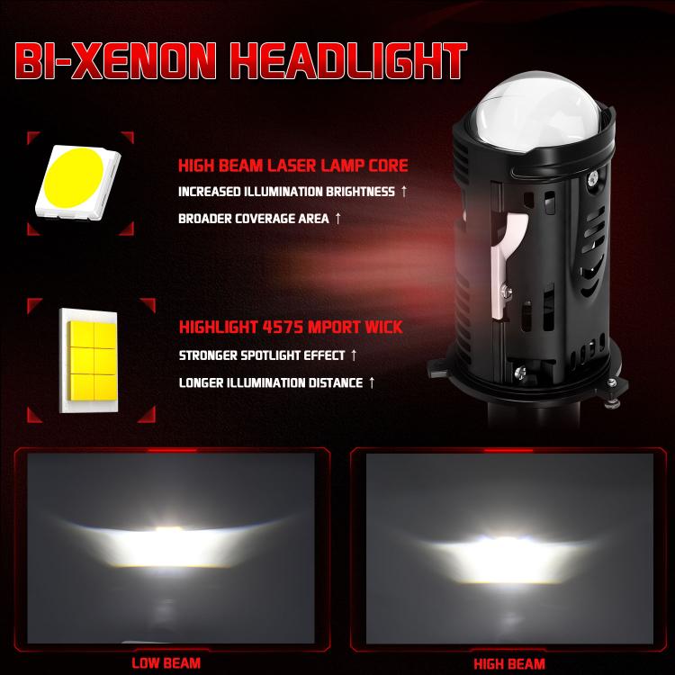 Faro LED ad alta potenza da 48 W, modello H4, con elettrovalvola, per auto.