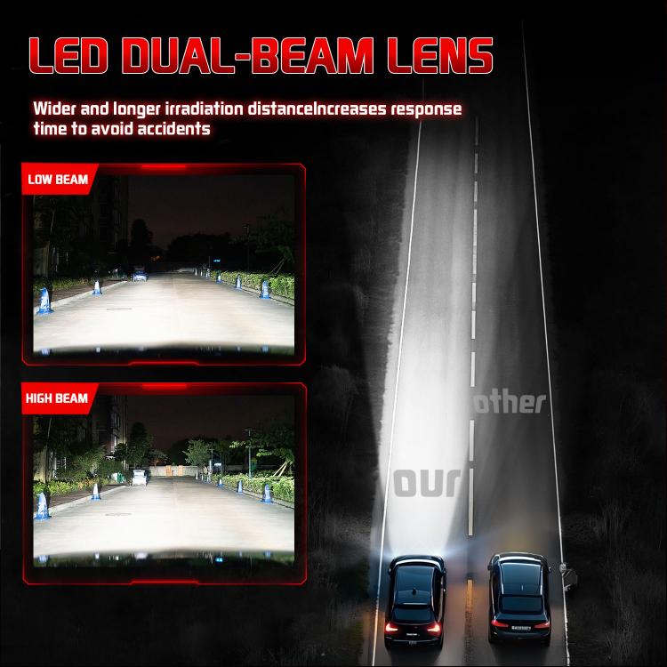 Faro LED ad alta potenza da 48 W, modello H4, con elettrovalvola, per auto.
