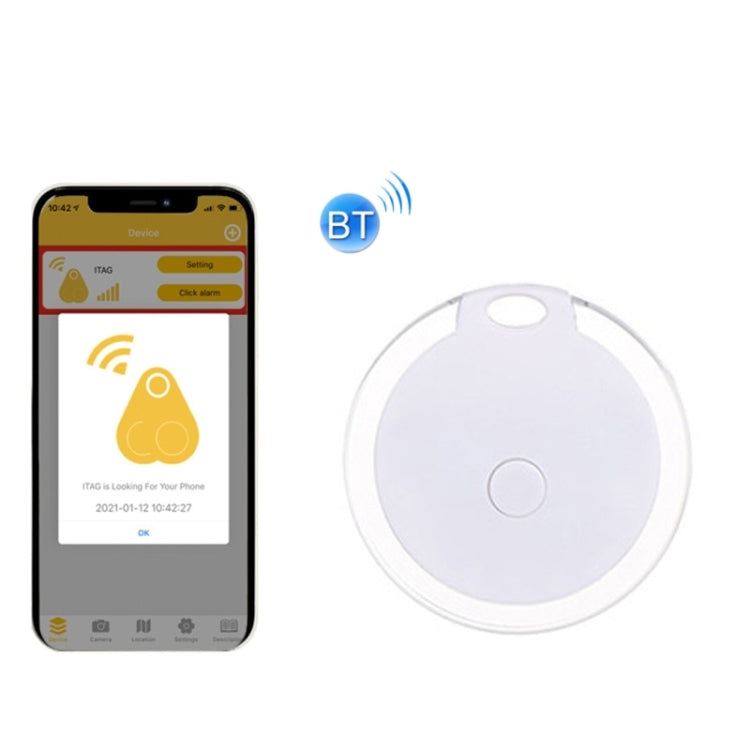 2 pezzi rotondi Bluetooth anti-smarrimento chiave del telefono cellulare allarme bidirezionale per la ricerca di oggetti