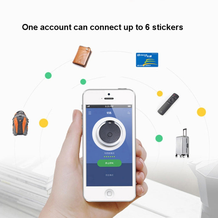 2 pezzi rotondi Bluetooth anti-smarrimento chiave del telefono cellulare allarme bidirezionale per la ricerca di oggetti