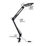 Protezione per gli occhi a LED Luce per libro da lettura Clip pieghevole USB Lente d'ingrandimento Luce per manutenzione elettronica, 5X-S (Black)